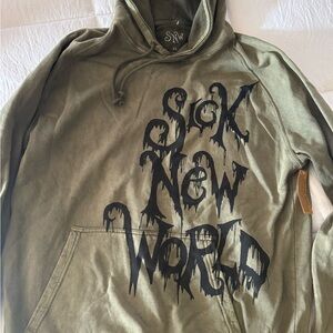 Olive Green Sick New World Hoodie. Brand new. Never worn with tag.